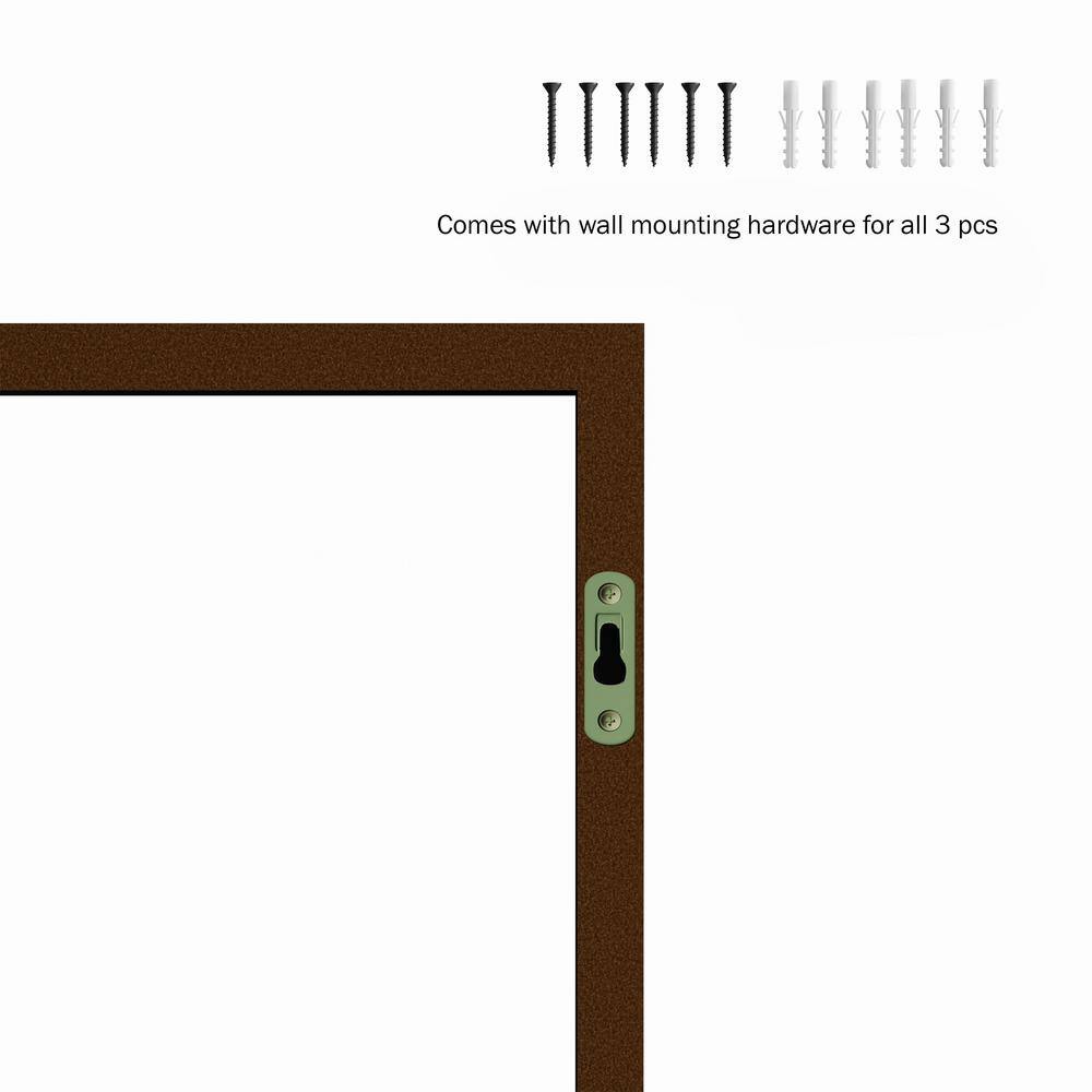 Black Wood Floating Cube Wall Shelf Set with Hidden Brackets