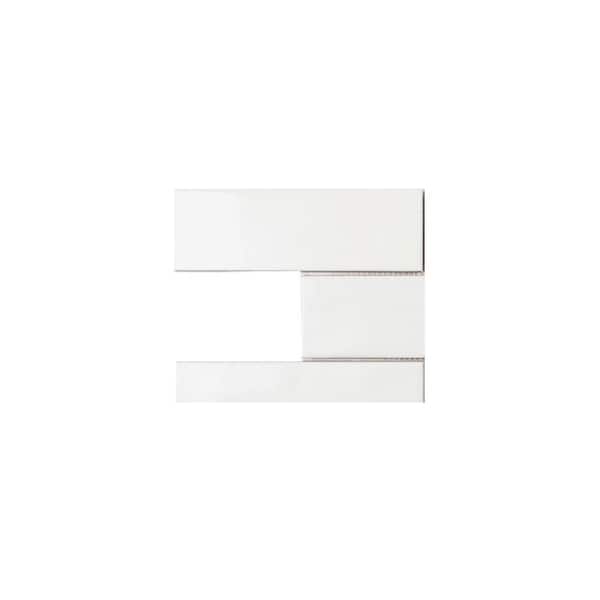 Take Home Tile Sample - Brick White 2.5 in. x 4 in. Subway Matte and Gloss Ceramic Mosaic Wall Tile Sample