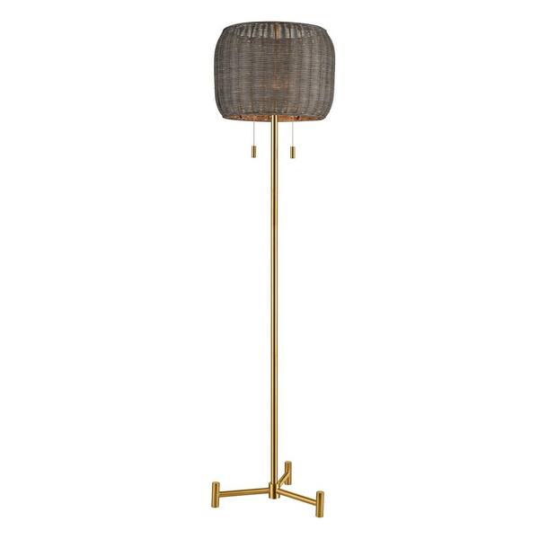 Titan Lighting Bittar 61.5 in. Aged Brass Floor Lamp TNFL-027210708