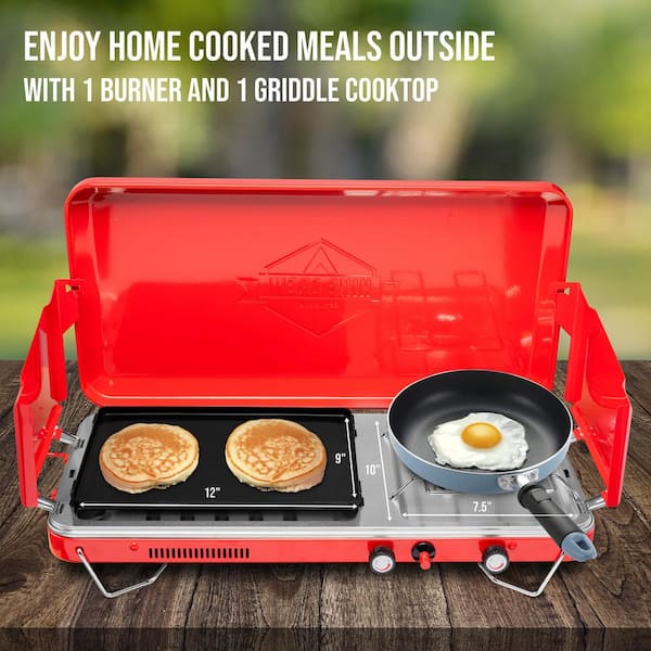 HikeCrew Portable Gas Powered Stove top & Cooking System, Compact Camping  Cooktop with 1L Pot, Silicone Lid, Folding Handle & Carry Bag, Perfect for