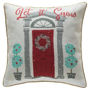 Sugarplum Knoll Let it Snow 18 in. Welted Decorative Pillow