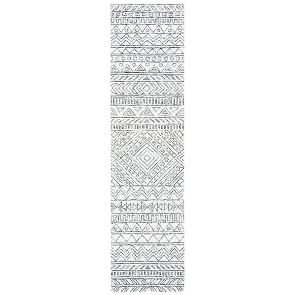 Aspen 2 ft. x 7 ft. Ivory/Black Tribal Runner Rug