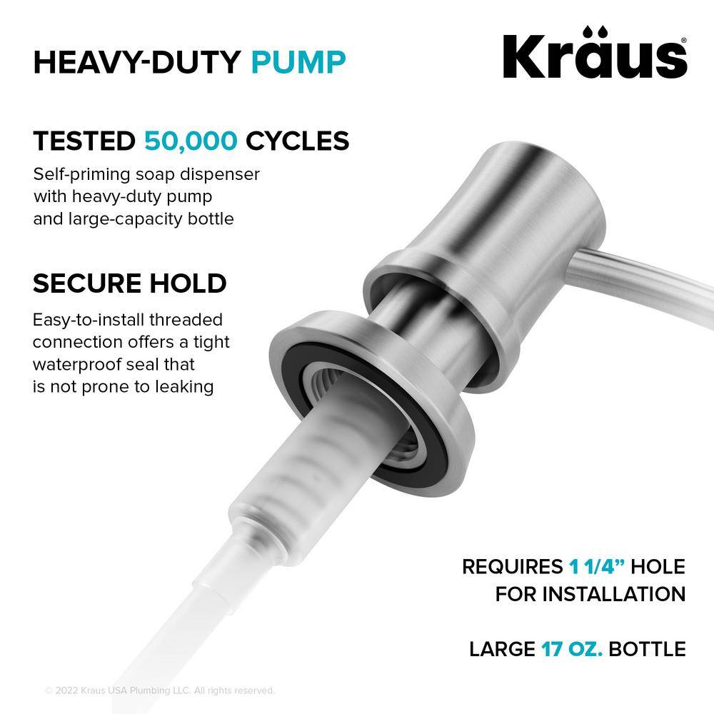 Stainless Steel Easy-Push Kitchen Soap and Lotion Dispenser
