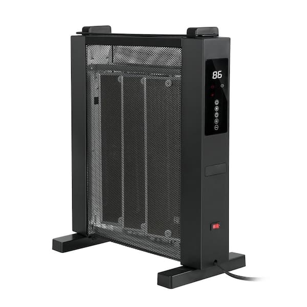 1500-Watt 24.8 in. Electric Compact Convection Black Infrared Space Heater with Adjustable Thermostat