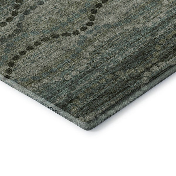Mayfield Premium Machine Washable Abstract AMF2031 Aloe 2 ft. x 3 ft. Accent Rug