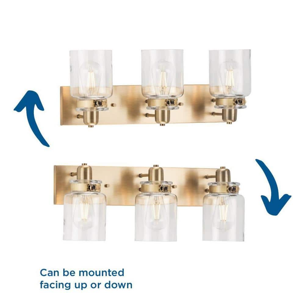 Calhoun 3-Light Vintage Brass Cylinder Bath Vanity