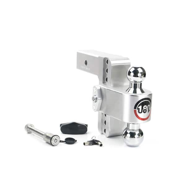 Weigh Safe 180 Hitch - 6" Adjustable Trailer Hitch for 2.5" Receiver w/ Chrome Plated Balls & 2 pc Keyed Alike Lock Set
