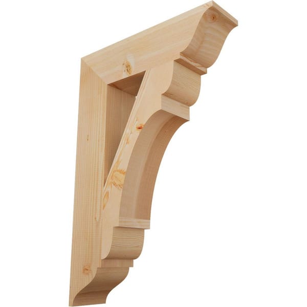 Ekena Millwork 5.5 in. x 36 in. x 24 in. Douglas Fir Olympic Traditional Smooth Bracket