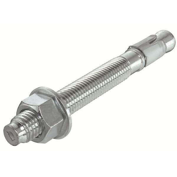 4 PK WEDGE Cement Anchor,Hammer Strike Pin 1/2" X Length ~ 6" W  washer & bolt 