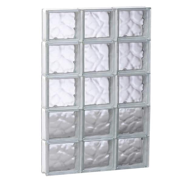 Clearly Secure 23.25 in. x 38.75 in. x 3.125 in. Frameless Wave Pattern Non-Vented Glass Block Window