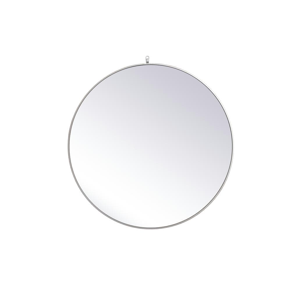 Medium Round Silver Modern Mirror (39 in. H x 39 in. W)