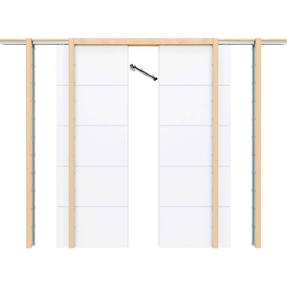TENONER (2x30)60in.x 80in. 4-Line Design Flat Panel Primed Solid Core ...