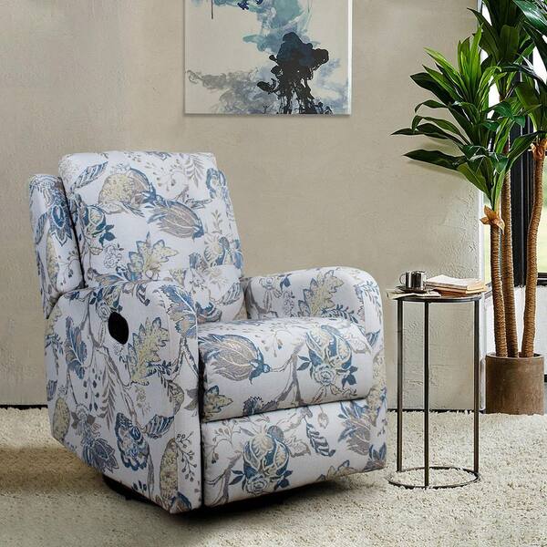 blue swivel recliner