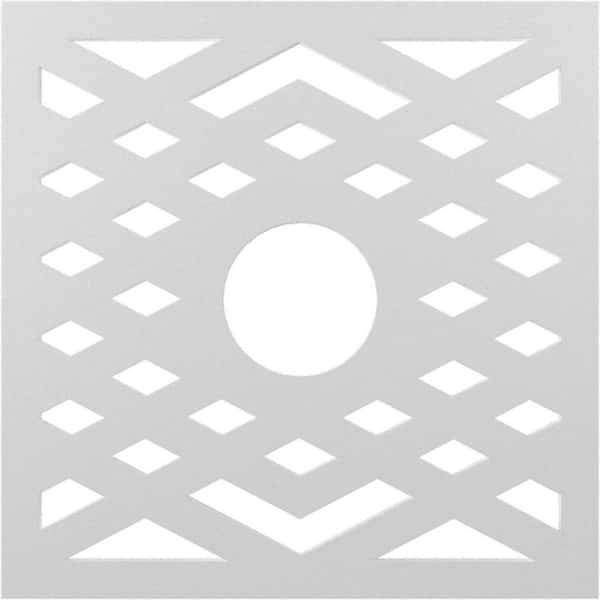 Ekena Millwork 3/4 in. x 24 in. x 24 in. Chevron Architectural Grade PVC Peirced Ceiling Medallion