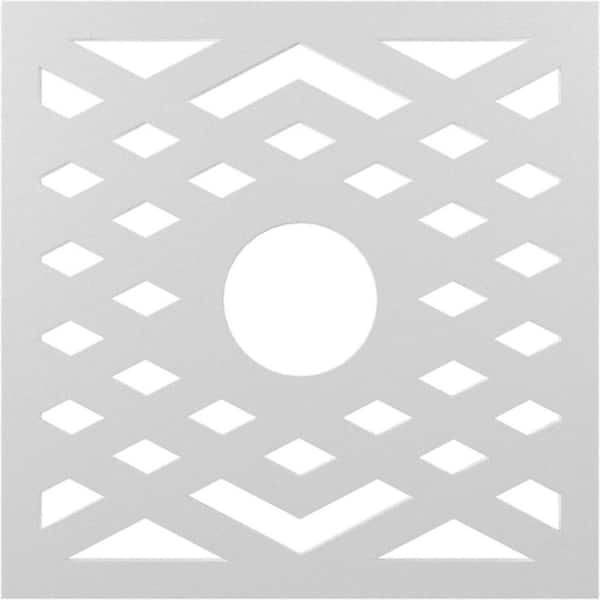 Ekena Millwork 1 in. x 32 in. x 32 in. Chevron Architectural Grade PVC Peirced Ceiling Medallion