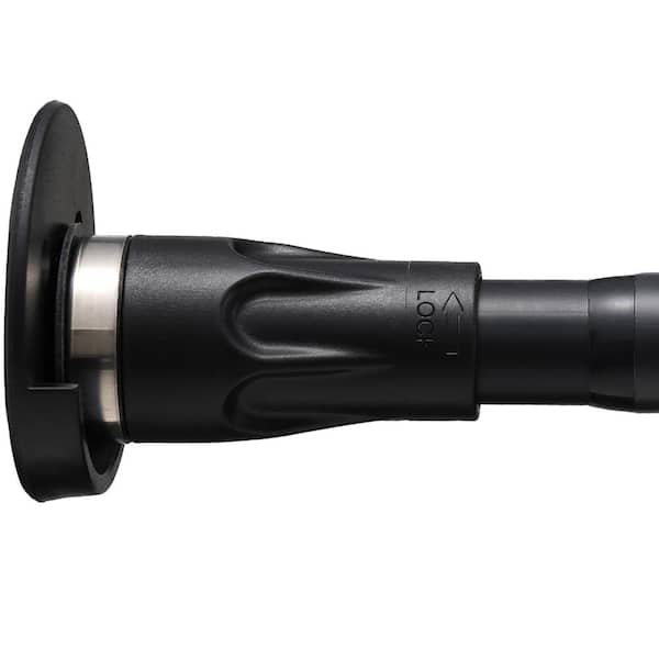 Tension Shower Curtain Rod with Adhesive Bracket Holders Adjustable 42-72 in. No Drilling Matte Black