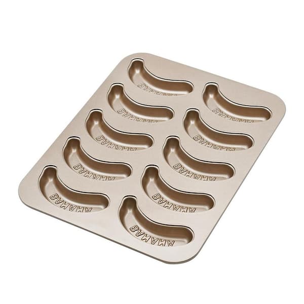 Banana Series 10-Cup Carbon Steel Cake Pan Nonstick Banana Shape Baking Mold for Home Kitchen Dessert Set