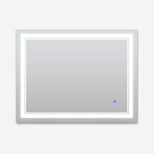 48 in. W x 36 in. H Rectangular Frameless Horizontal LED Anti-Fog Separate Control Dimming Wall Bathroom Vanity Mirror