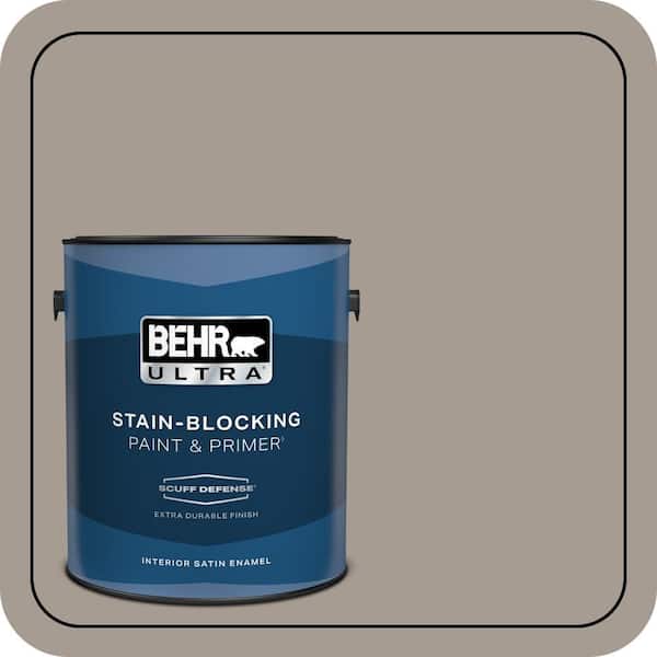 BEHR ULTRA 1 gal. #N200-4 Rustic Taupe Extra Durable Satin Enamel Interior Paint & Primer