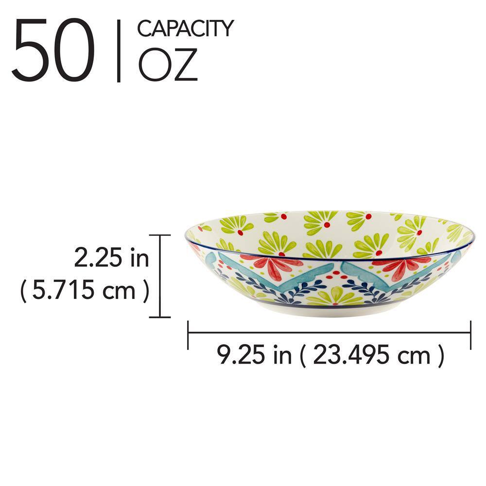Talavera Multicolor Ceramic 9.25" Soup and Pasta Bowls Set