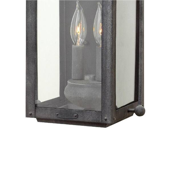 HINKLEY - Anchorage 2-Light Aged Zinc LED Outdoor Wall Sconce Lantern