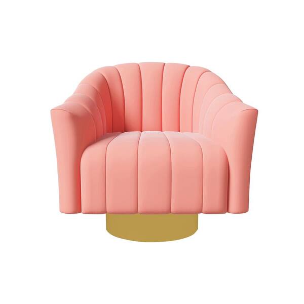 pink swivel barrel chair