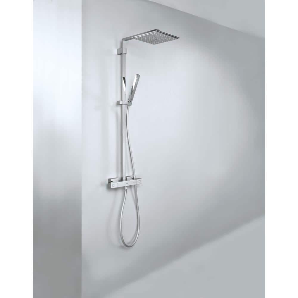 Chrome Adjustable Height Wall Mounted Shower System