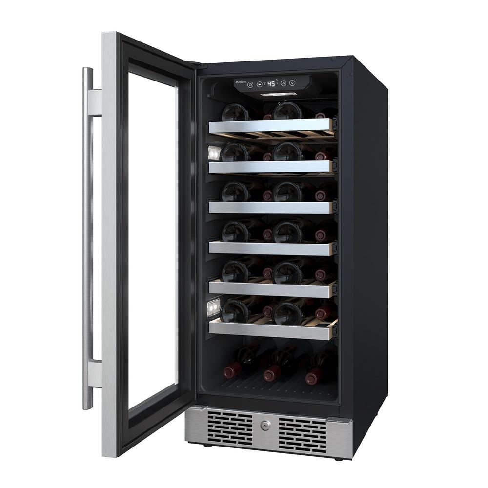 Avallon 15'' Stainless Steel Single Zone Wine Refrigerator with Interior Lighting