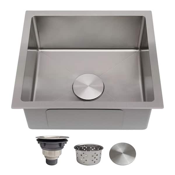 16 in. Undermount Bar Sink, 18 Gauge Stainless Steel Single Bowl Kitchen Sink,16x18 in.Prep Sink for Wet Bar,Outdoor,RV