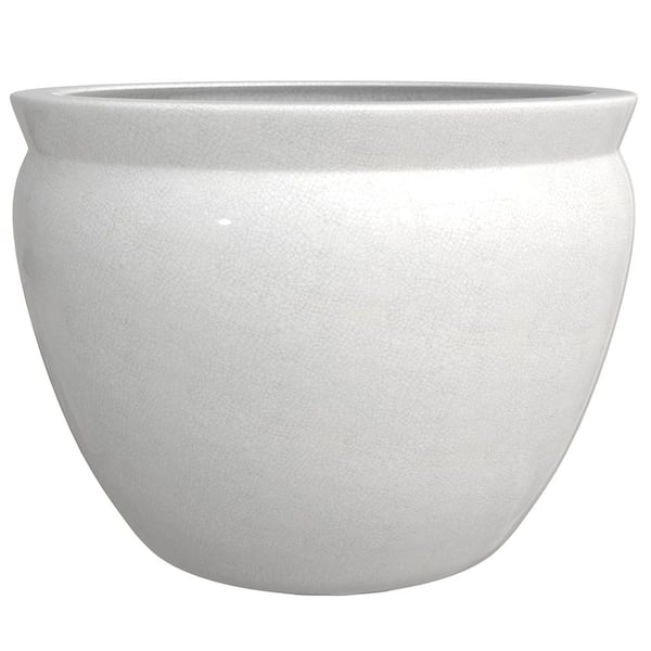 Oriental Furniture 14 in. Grey Crackle Fishbowl