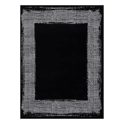 Beverly Rug 5 X 7 Gold Black Aloha Washable Bordered Indoor Outdoor Area Rug  HD-ALH60253-5X7 - The Home Depot