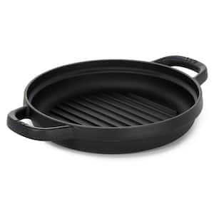 Graphite 10.25 in. Enamel Cast Iron Round Grill Pan
