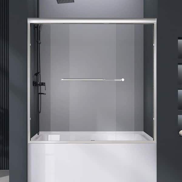 Zeafive 56 to 60 in. W x 58 in. H Double Sliding Tub Door in
