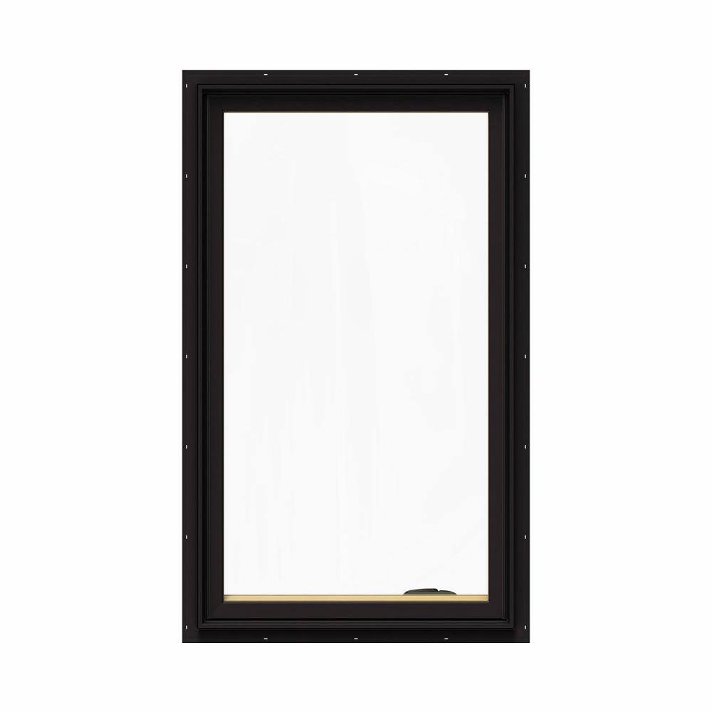 JELD-WEN 28.75 in. x 48.75 in. W-2500 Series Black Painted Clad Wood ...