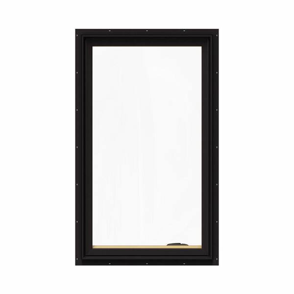 JELD-WEN 28.75 in. x 48.75 in. W-2500 Series Black Painted Clad Wood ...