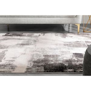 Barclay Kalia Modern Abstract Grey Black 5 ft. 3 in. x 7 ft. 3 in. Area Rug