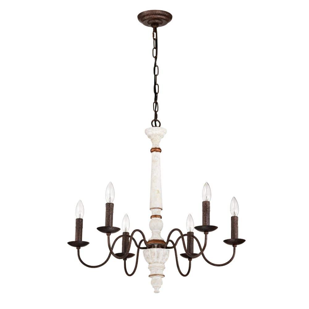 6-Light Retro White and Rust Color Chandelier, Pendant Light Fixtures (E12 No Include Bulb) price history on PriceWatchPro