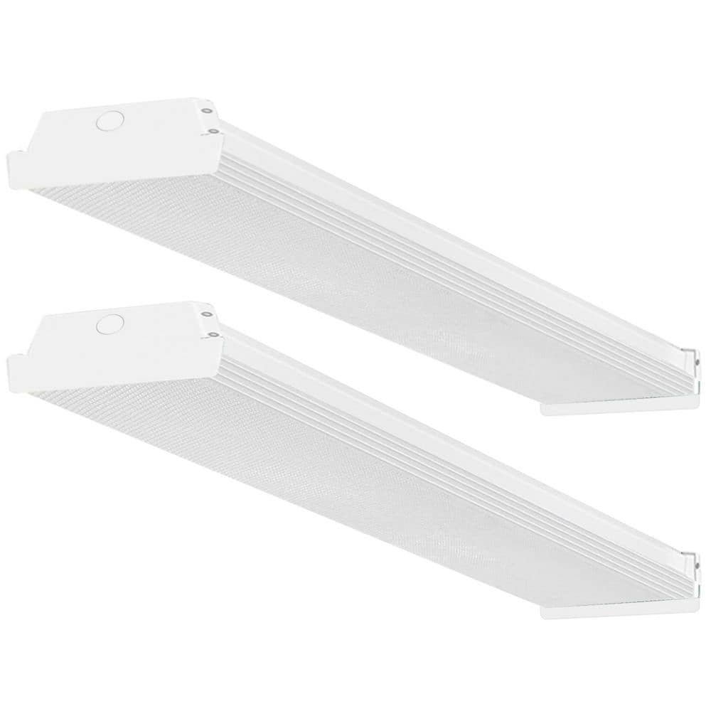 4 ft. 6000 Lumens 3500K/4000K/5000K Selectable White Linkable Integrated LED Flush Mount Wraparound Light Fixture 2-Pack price history on PriceWatchPro
