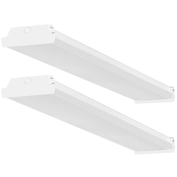 Linkable 4 ft. 6000LM Integrated LED Wraparound Light AC120-Volt 3CCT Selectable for Office Garage Laundry Room (2-Pack)