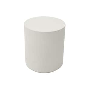 Elementi Rome 20.3 in. Cream White Round Concrete Outdoor Side Table