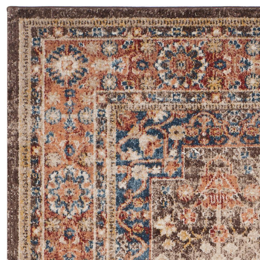 Bijar Brown and Rust Floral Motif Wool Area Rug
