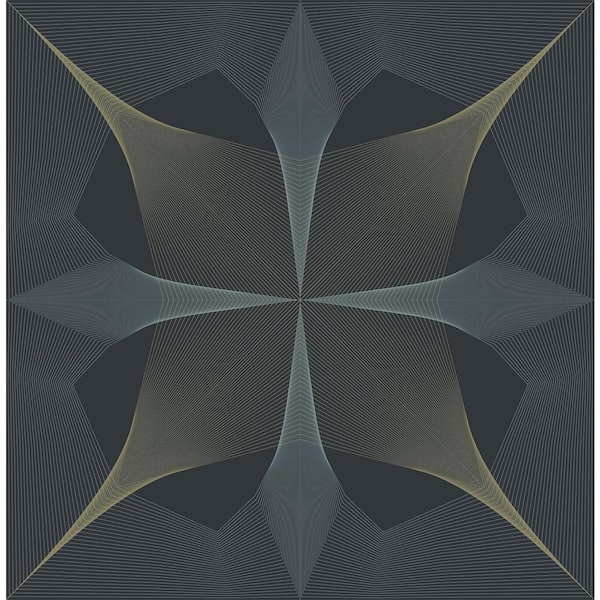 A-Street Prints Radius Navy Geometric Navy Wallpaper Sample