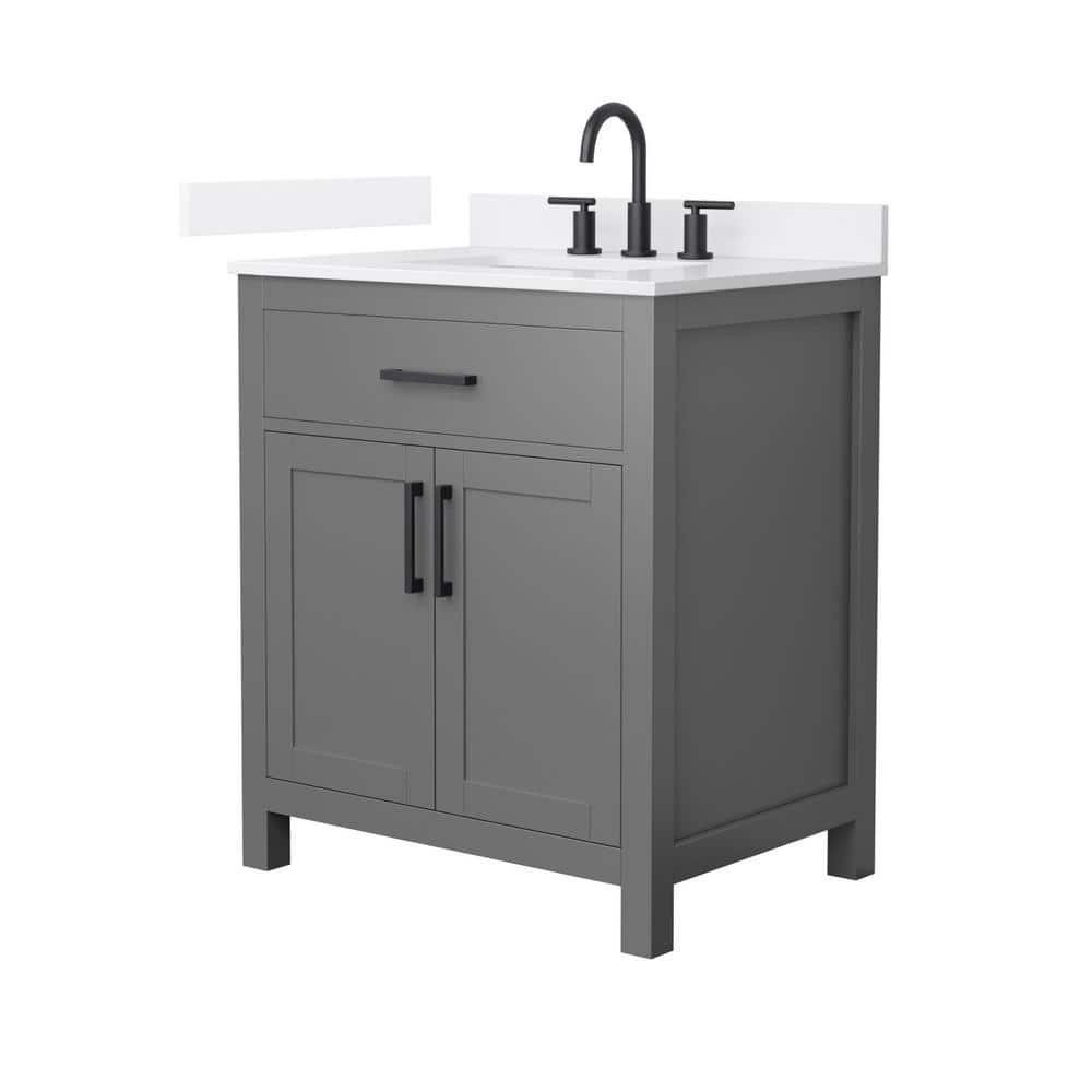 Beckett 30 in. Single Freestanding Dark Gray Bath Vanity with White Quartz Top (Assembled) price history on PriceWatchPro