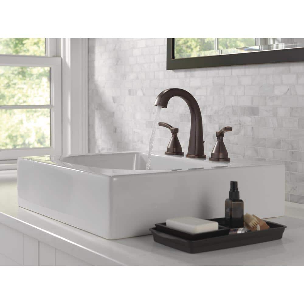 Venetian Bronze Modern Widespread Bathroom Faucet with Diamond Seal