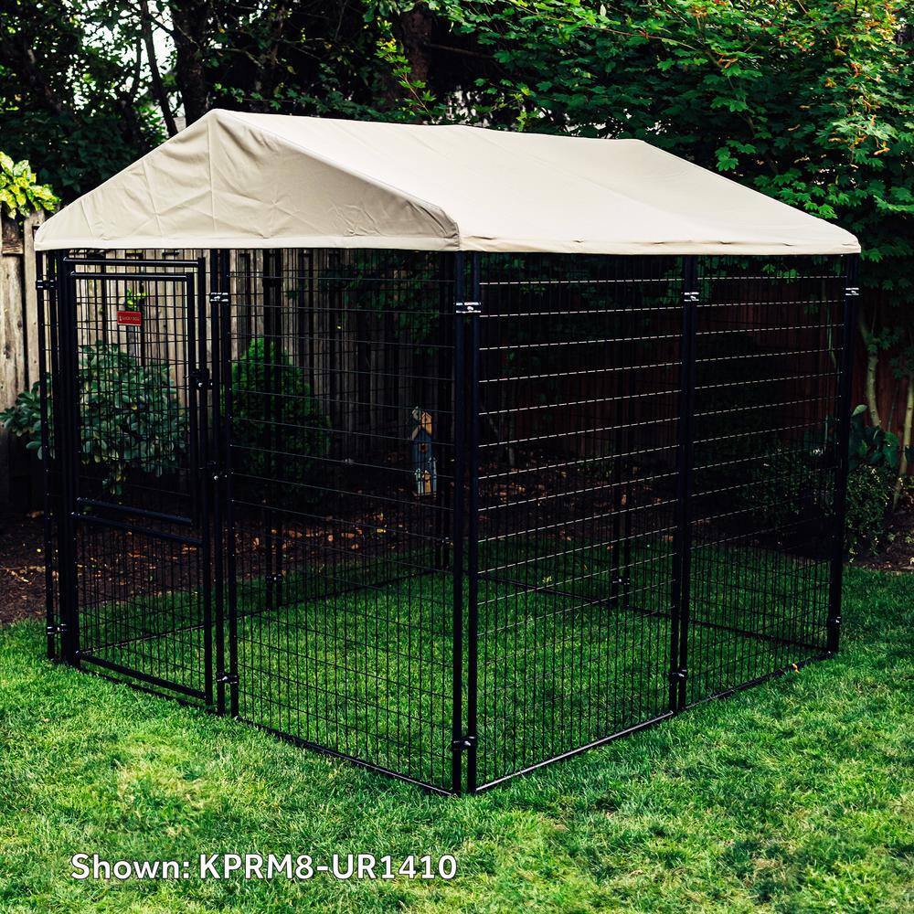 Khaki and Black Steel Frame Executive Dog Kennel 8' x 8' x 6'