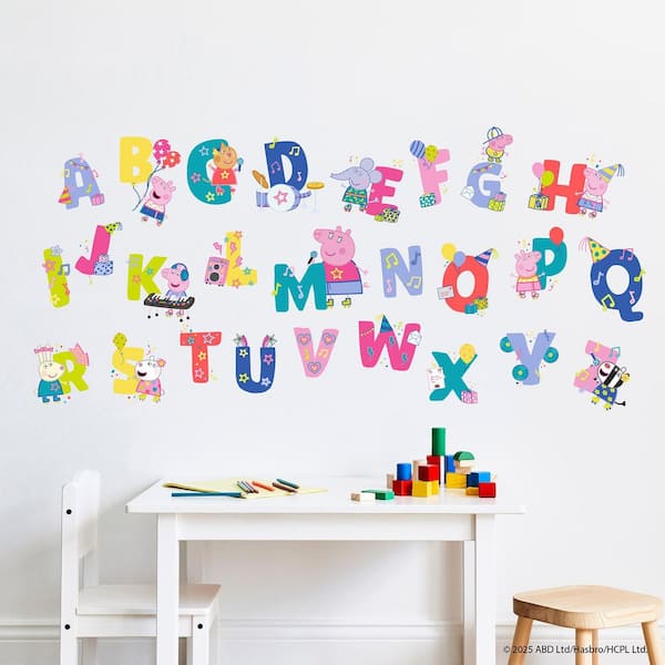 26-Piece 17.25 in. x 36.5 in. Multi-Colored Peppa Pig Wall Decals