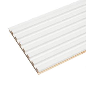 106 in. x 6 in x 0.5 in. Solid Wood Wall 7 Grid Cladding Siding Board in Off White Color (Set of 4-Piece)