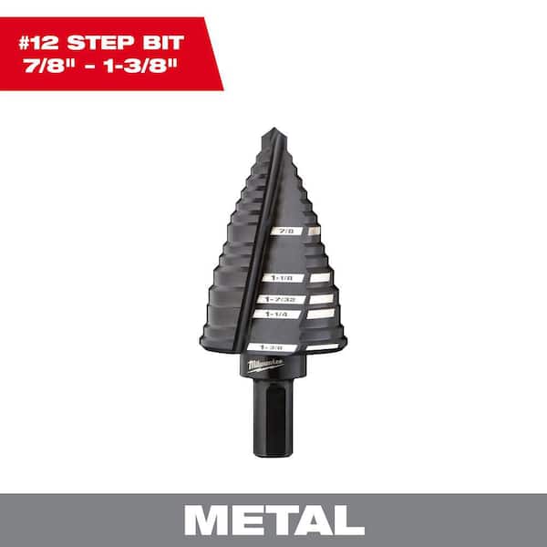 7/8 in. - 1-3/8 in. #12 Black Oxide Step Drill Bit (5-Steps)
