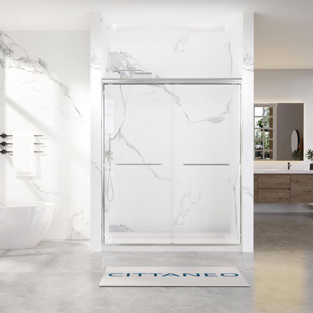 "56""-60"" W X 72"" H Double Sliding Semi Frameless Shower Door, 5/16-Inch (8mm) Tempered Clear Glass" price history on PriceWatchPro