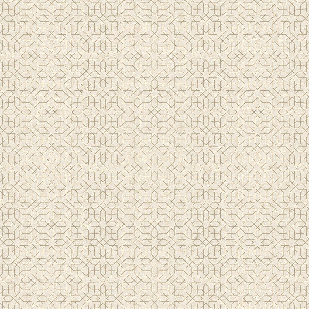 Metallic FX Cream and Gold Geometric Mosaic Design Non-Woven Wallpaper